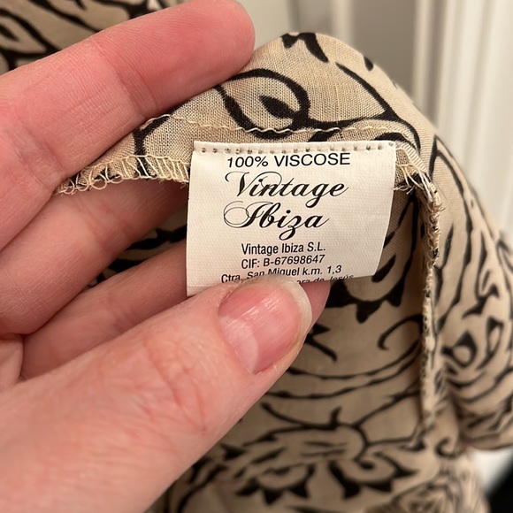 Beige and black full length duster with pockets - Picture 5 of 5